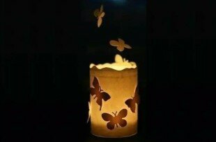 bedside lamp with a candle